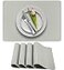 More Decor More Dcor Faux Leather Placemats Set of 4 for Dining Table Waterproof Wipeable Washable Stain Heat Resistant NonSlip Table Mats 12 X 17 Inch Solid Silver 4