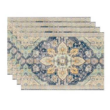 Artoid Mode Boho Bohemia Style Sliver Placemats Set of 4 12x18 Inch Country Rustic Farmhouse Magical Fall Table Mats for Party Kitchen Dining Decoration