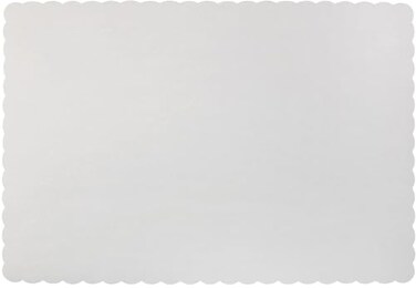Rupert and Paper Placemats Disposable Scalloped Edge 50 White