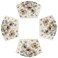 Artoid Mode Brown Poppy Floral Round Table Wedge Placemats Set of 4 Seasonal Kitchen Dining Table Decoration for Indoor Party Home