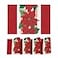 Artoid Mode Poinsettia Red Christmas Vinyl Placemats Set of 4 12x18 Inch Wipeable Winter PVC Woven Table Mats for Party Kitchen Dining Decor