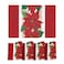 Artoid Mode Poinsettia Red Christmas Vinyl Placemats Set of 4 12x18 Inch Wipeable Winter PVC Woven Table Mats for Party Kitchen Dining Decor