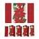 Artoid Mode Poinsettia Red Christmas Vinyl Placemats Set of 4 12x18 Inch Wipeable Winter PVC Woven Table Mats for Party Kitchen Dining Decor