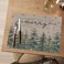 Artoid Mode Beige Pine Tree Snowflake Christmas Vinyl Placemats Set of 4 12x18 Inch Wipeable PVC Woven Table Mats for Party Kitchen Dining Decor