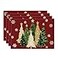 Artoid Mode Xmas Trees Snowflakes Winter Placemats Set of 4 12x18 Inch Seasonal Red Christmas Table Mats for Party Kitchen Dining Decoration