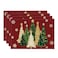Artoid Mode Xmas Trees Snowflakes Winter Placemats Set of 4 12x18 Inch Seasonal Red Christmas Table Mats for Party Kitchen Dining Decoration