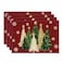 Artoid Mode Xmas Trees Snowflakes Winter Placemats Set of 4 12x18 Inch Seasonal Red Christmas Table Mats for Party Kitchen Dining Decoration