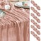 Wokceer Dusty Pink Cheesecloth Table Runner Spring 6Pack 10FT Boho Gauze Easter Cheese Cloth Table Runner Christmas for Party Long Rustic Sheer Runners for Baby Bridal Shower Wedding