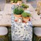 AnyDesign Blue and White Table Runner 13 x 72 Inch Monochrome Sketch Birds Flower Table Cover Retro Floral Kitchen Dining Tables Decoration for Home Party Restaurant Decor Supplies
