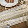 Artoid Mode 6Pcs Beige Gold Gauze Table Runner 120 Inch 10FT Glitter Metallic Foil Sheer Dining Wedding Anniversary Holiday Birthday Table Decor for Home Party
