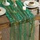 Artoid Mode Green Gold Gauze Table Runner 120 Inch 10FT Glitter Metallic Foil Sheer Dining Wedding Anniversary Holiday Table Decor for Home Party
