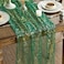 Artoid Mode Green Gold Gauze Table Runner 120 Inch 10FT Glitter Metallic Foil Sheer Dining Wedding Anniversary Holiday Table Decor for Home Party