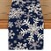 Artoid Mode Navy Blue Snowflakes Christmas Table Runner Seasonal Winter Holiday Kitchen Dining Table Decoration for Home Party Decor 13x72 Inch