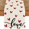 Artoid Mode White Love Valentines Table Runner Seasonal Anniversary Kitchen Dining Table Decoration for Indoor Home Party 13x72 Inch
