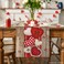 Artoid Mode Wood HeartShaped Buttons Valentines Table Runner Seasonal Kitchen Dining Table Decoration for Indoor Home Party 13x72 Inch