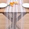 Dlpafzy White Pearl Table Runner Boho Rustic Tulle Lace Spring Easter Table Runner for Baby Shower Wedding Arch Decor Veil Dessert Table Decor