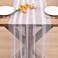 Dlpafzy White Pearl Table Runner Boho Rustic Tulle Lace Spring Easter Table Runner for Baby Shower Wedding Arch Decor Veil Dessert Table Decor