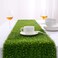 Farochy Artificial Grass Table Runners Synthetic Grass Table Runner for Wedding Party Birthday Banquet Baby Shower Home Decorations 14 x 72 inches