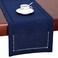 Grelucgo Handmade Hemstitch Solid Navy Blue Nautical Rectangular Table Runner Or Dresser Scarf 14 x 90 Inch