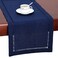 Grelucgo Handmade Hemstitch Solid Navy Blue Nautical Rectangular Table Runner Or Dresser Scarf 14 x 90 Inch
