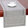 Grelucgo Large Handmade Hemstitch Gray Dining Table Runner Rectangular 14 by 132 Inch