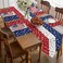 Vandarllin Independence Day Table Runner with Cotton Linen BlendJuly 4th Red White Blue Table Top Covers Table Runner Decorations for Indoor Outdoor Party Holiday Wedding Dining Table13 x 70inch Long