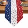 Vandarllin Independence Day Table Runner with Cotton Linen BlendJuly 4th Red White Blue Table Top Covers Table Runner Decorations for Indoor Outdoor Party Holiday Wedding Dining Table13 x 70inch Long
