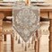 Loom and Mill Luxury Table Runner for Home Decor Jacquard Floral Dining Table Runner with Tassels 72 inches Long Damask Runner for Dining Dresser Party Banquet DecorationsLight Coffee 1372 inch