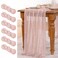 MLMW 6 Pack Summers Dusty Pink Cheesecloth Table Runner Boho Gauze Rustic Cheese Cloth Spring Table Runner 160 inch 133ft Long for Gender Reveal Wedding Party Baby Bridal Shower Birthday Home Decor