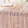 MLMW 6 Pack Summers Dusty Pink Cheesecloth Table Runner Boho Gauze Rustic Cheese Cloth Spring Table Runner 160 inch 133ft Long for Gender Reveal Wedding Party Baby Bridal Shower Birthday Home Decor