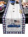 TweetyBed Patriotic Table Runner 70 Inches 4th of July Runner for Tables Truck American Flag Stars Independence Day Memorial Day Decorations Dinner Runner