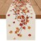 QIONG MENG Fall Table Runner Maple Leaf Seasonal Autumn Burlap Table Decoration Holiday Home Party Kitchen Dining Table Supplies 13x72 Inch