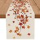 QIONG MENG Fall Table Runner Maple Leaf Seasonal Autumn Burlap Table Decoration Holiday Home Party Kitchen Dining Table Supplies 13x72 Inch