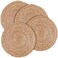 The Home Talk Jute Cotton Hand Woven Table RunnerPlacemats 4 Placemat Set Natural 14 Round