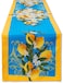 YiHomer Provence Blue Lemon Mediterranean Tile Tabletop for Spring Summer Decorations Picnics and Dinner Parties Indoor Outdoor Stain and Water Resistant Table Runner 14 x 72