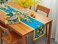 YiHomer Provence Blue Lemon Mediterranean Tile Tabletop for Spring Summer Decorations Picnics and Dinner Parties Indoor Outdoor Stain and Water Resistant Table Runner 14 x 72