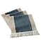 HomeyHo Heavy Rustic Table Runner with Fringe Blue Linen Table Runner for Dining Living Room Boho Farmhouse Style Washable Wide 15 x 71 Inch