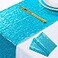 ShinyBeauty Turquoise Table Runners Pack of 2 Sequin 12inx108in Aqua Blue Bridal Shower Decorations Wedding Reception Round Table Runners for Dining Room
