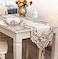LeLehome 15 X 58 Classic Table Runner Flowers Embroidery Lace Long Table Top Party Dining Wedding Holiday Floral Home Decoration Dark Red Rose