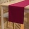 Encasa XO Table Runner 13x104 Long Cotton Canvas Fabric Rich Maroon Solid Color Machine Washable Durable