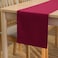 Encasa XO Table Runner 13x104 Long Cotton Canvas Fabric Rich Maroon Solid Color Machine Washable Durable