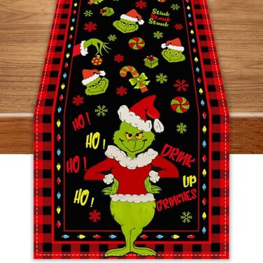 FARMNALL Christmas Table Runner 13x72 Inch Christmas Xmas Winter Holiday Decorations and Supplies for Home Kitchen Dining Room Table Decor