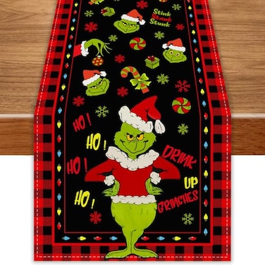 FARMNALL Christmas Table Runner 13x108 Inch Christmas Xmas Winter Holiday Decorations and Supplies for Home Kitchen Dining Room Table Decor