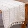 ELEGANTE HOME Cream Table Runner Macrame Style 100 Cotton Turkish Runner for Dining Table 60 Inches Long Handmade Rustic Cream Runner for Round Table Modern Farmhouse Dresser Runners for Bedroom