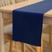 Encasa XO Table Runner 13x72 Long Cotton Canvas Fabric Scotch Blue Solid Color Machine Washable Durable