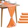 Pufogu 5 Pack 10Ft Chiffon Orange Table Runner Sheer 29x120 Inch for Romantic Wedding Decor Bridal Baby Shower Birthday Rustic Party Decoration