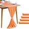 Pufogu 5 Pack 10Ft Chiffon Orange Table Runner Sheer 29x120 Inch for Romantic Wedding Decor Bridal Baby Shower Birthday Rustic Party Decoration