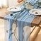 Keketoarrange Summer Table Runner Light Blue Cheesecloth Gauze Rustic Cheese Cloth Table Runner 120 Inch 10 FT for Weding Baby Shower Summer Pool Beach Picnic Garden Camping Outdoor Party Decorations