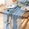 Keketoarrange Summer Table Runner Light Blue Cheesecloth Gauze Rustic Cheese Cloth Table Runner 120 Inch 10 FT for Weding Baby Shower Summer Pool Beach Picnic Garden Camping Outdoor Party Decorations