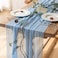 Keketoarrange Summer Table Runner Light Blue Cheesecloth Gauze Rustic Cheese Cloth Table Runner 120 Inch 10 FT for Weding Baby Shower Summer Pool Beach Picnic Garden Camping Outdoor Party Decorations